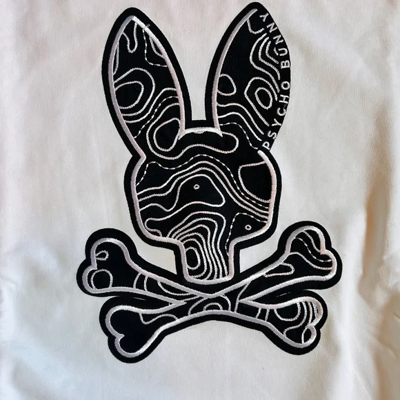 NWT Psycho Bunny Sweatshirt Mens Crew Neck Dixon Logo XXL white - Picture 5 of 9